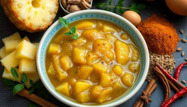 Chutney Ananas Des Iles ( rhum, vanille, cannelle, piment) 125 gr